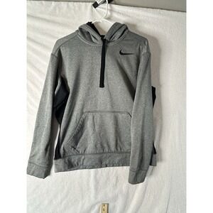 Nike Hooded Mens Gray and Black Medium Sweatshirt Long Sleeve